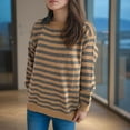 thumbnail image 4 of Juebong Sweater Tops for Women Casual Solid Round Neck Long Sleeve Sweaters Autumn Winter Warm Soft Pullover Blouse Sweatshirts for Teen Girls, 4 of 7