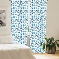 thumbnail image 2 of Ambesonne Tropical Curtains, Exotic Bluish Leaves Art, Pair of 28"x95", Sea Blue Dark Lavender, 2 of 5