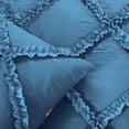 thumbnail image 3 of SGI Bedding 3 Piece Cotton Diamond Ruffle Duvet Cover Light Gray Solid 600TC King, 3 of 8