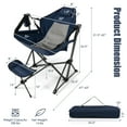 thumbnail image 3 of Costway Hammock Camping Chair with Retractable Footrest & Carrying Bag for Camping Picnic Navy, 3 of 8