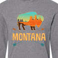 thumbnail image 4 of Inktastic Montana Gift Buffalo Silhouette Long Sleeve T-Shirt, 4 of 5