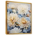 thumbnail image 2 of Designart "Blooming Mums In Blue And Gold Minimalism I" Mums Floater Framed Canvas Wall Art, 2 of 5