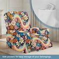 thumbnail image 3 of Xixirimido Retro Hippie Daisy Swirl Pattern Recliner Chair Covers 4-Pieces Stretch Lazy Boy Recliner Covers with Pocket Reclining Slipcovers Soft Sofa Slipcover Furniture Protector for Pets Kids, 3 of 8