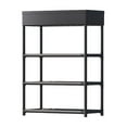 thumbnail image 2 of AuroraX for Entryway,Shoe Rack 4 Tiers Freestanding Large Capacity 6 Pairs Shoe Storage with Storage Tray,Shoe Rack Organizer Sturdy Front Door Black Easy-Install for Small Space, 2 of 6