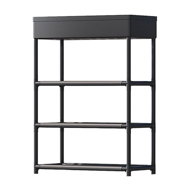 Ohufall 4-Metal-Shelf Shoe Rack Storage Cabinet - Top Storage For Everyday Goods, Suitable For Bedroom Closet And Entryway