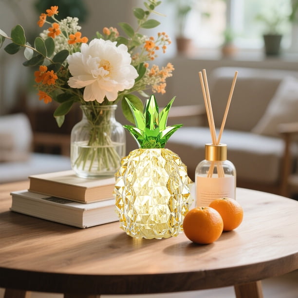 Acrylic LED Pineapple Night Light Creative Transparent Table Lamp Modern Home Decor Bedroom Living Room Ambient Lighting Gift Idea