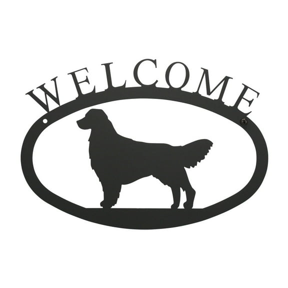 Home Wall Decorative Indoor Black Retriever - Welcome Sign Small