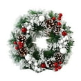 thumbnail image 1 of Liquidation! Couronne de Noël Baie Couronne Faite à la Main Florale Porte d'Entrée Rustique Couronne Floquée avec Décorations Mélangées Décorations de Noël, 1 of 9