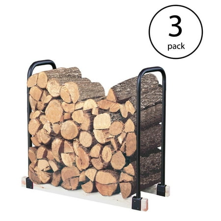 Landmann Adjustable 16 Foot Tubular Steel Firewood, Kindling & Log Rack (3 Pack)