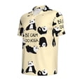 thumbnail image 3 of Daiia Panda Doing Yoga Pattern Men’s Polo Shirts,Solid Deck Shirt,Classic Fit, Breathable Cotton Polo for Casual and Sport Wear-Small, 3 of 9