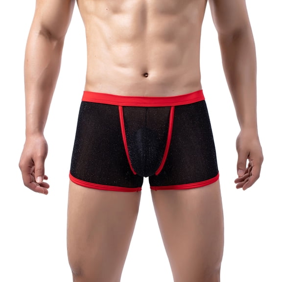 Ketyyh-chn99 Men's Underwear Soft Comfort Trunks Boxer Briefs Trunks Soft Cotton Low-Rise Underpant Black,L