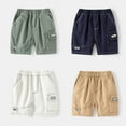 thumbnail image 2 of YTDSCS 2-10T Boys Cotton Shorts for Toddler Kids Casual Five Pants Baby Summer with Pocket Cargo Shorts for Boys, 2 of 8