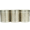 thumbnail image 4 of DecMode 3 Holder Silver Metal Geometric Vanilla Marshmallow Scented 13 oz 1 Wick Candle with White Wax, (Set of 3), 4 of 7
