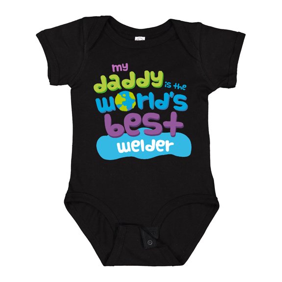 Inktastic Daddy Worlds Best Welder Boys or Girls Baby Bodysuit