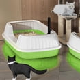 thumbnail image 4 of Semi-Enclosed Splash-Proof Tall Cat Litter Box, Spacious Interior Space for Kittens & Adult Cats, Equipped with Matching Cat Litter Scoop, Anti-Splash Cat Toilet Pan, Household Pet Waste Box, 4 of 6