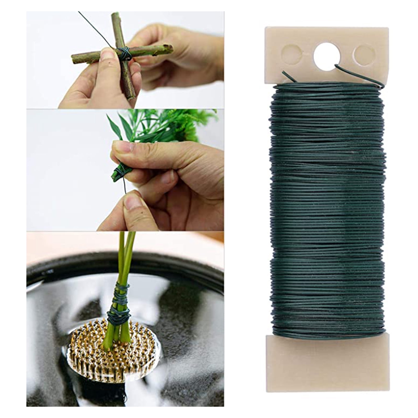 Green Reel Wire Lacquered Florist Rose Wire Roll Floristry Crafts Supplies