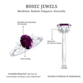 thumbnail image 6 of Rosec Jewels 1.75 CT Rhodolite and Diamond Ring, 6X8 MM Oval Cut Rhodolite Solitaire Ring, Marquise Cut Diamond Trio Ring, 925 Sterling Silver, US 5.00, 6 of 9