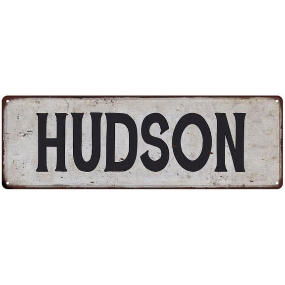 HUDSON Vintage Look Rustic Chic Metal Sign 8x24 108240036421