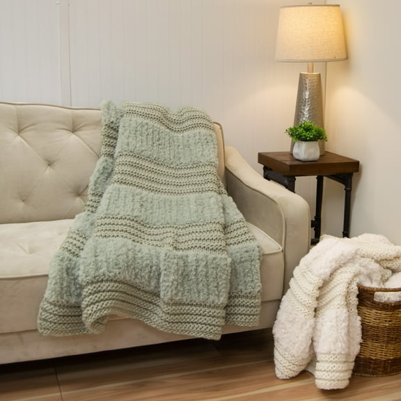 Your Lifestyle by Donna Sharp Plush Knit Sage Throw