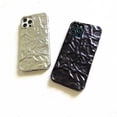 thumbnail image 5 of Case for iPhone 11 Pro,Shiny Luxury Designer Tin Foil Pleated Electroplated Sparkly Silicone Slim Fit Soft TPU Protective Glossy Phone Case for Girls Women for iPhone 11 Pro 5.8 inch (Black), 5 of 5