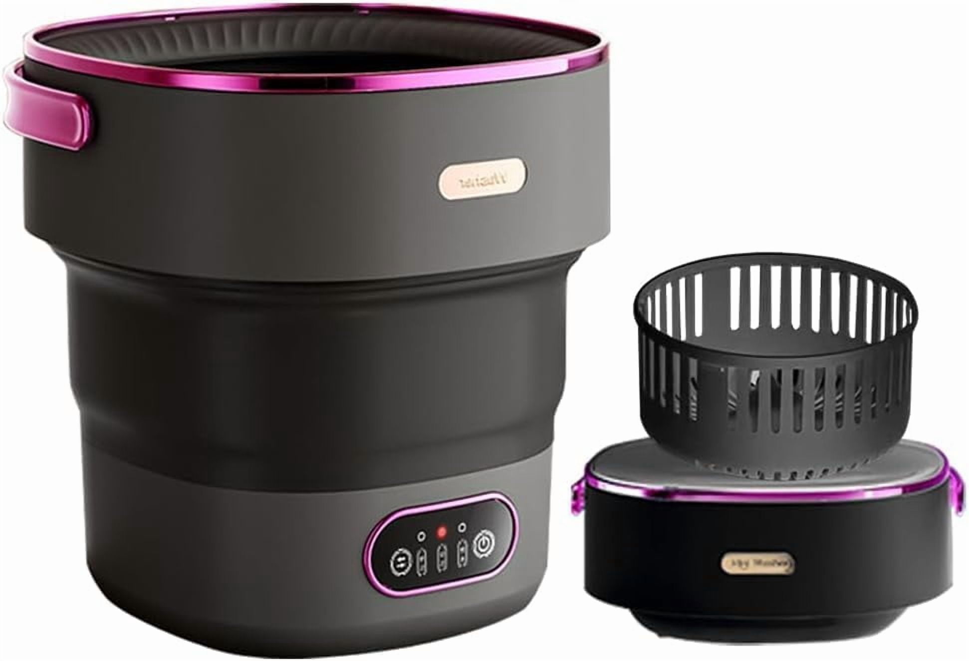 Historyli Portable Washer, 13L, with 3 Cleaning Modes, Mini Washing Machine, Black Purple