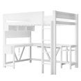 thumbnail image 7 of Full Size Gaming Loft Bed Frame with Desk and Charging Station, Wooden Loft Bed with LED Lights and Storage Shelves for Bedroom, Apartment, Dorm, Mattress Not Included, Easy Assembly, White, 7 of 7