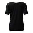 thumbnail image 4 of LGASWYX Womens Clothing Women'S Casual Splice Short Sleeve Patchwork Color Daily Tee Blouse T-Shirt Tops Womens Oversized Tee Shirts (Black,Xxxxxl), 4 of 6