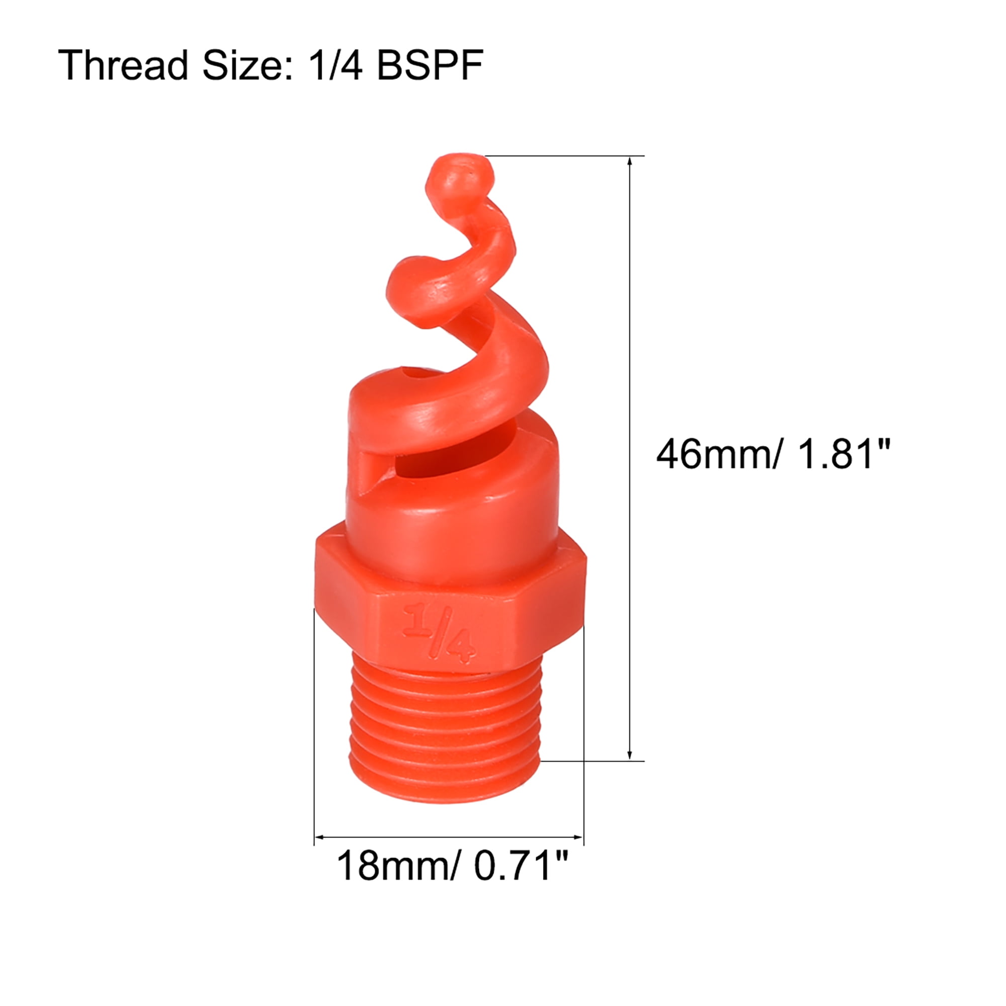 Spiral Cone Atomization Nozzle 1/4BSPF PP  Sprinkler 10 Pcs 