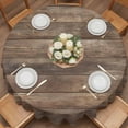 thumbnail image 2 of Farm Brown Wood Grain Round Tablecloth 54 inches Country Distressed Wooden Texture Waterproof Oil-Proof Table Cloth Round Table Cover for Holiday Party Picnic Dinner Decor Indoor and Outdoor Use, 2 of 9