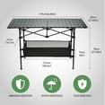 thumbnail image 4 of Black Aluminum Outdoor Folding Table, Portable Roll-Up Picnic & Camping Table with Carry Bag for Beach, BBQ, Backyard, Party, Patio, 4 of 10