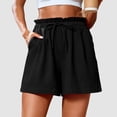 thumbnail image 2 of Hessimy Shorts for Women Trendy Shorts Casual Summer Drawstring Beach Shorts with Pockets Comfy Lounge Shorts(Black,M), 2 of 5