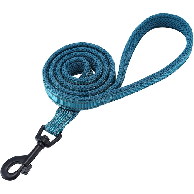 Correa reflectante, muy duradera, clásica, suave, acolchada, gruesa, correa de nailon, ideal para perros de todos los tamaños y paseos al aire libre.