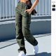 thumbnail image 5 of Pantalones de mujer de otoño e invierno, monos multibolsillos rectos con costuras de moda personalizadas, 5 of 6