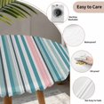 thumbnail image 6 of Colored Stripes Fitted Tablecloth with Elastic Edged, Round Table Cloth for Dining Table, Modern Abstract Pink Blue Turquoise Lines Waterproof Oil Proof Table Cover for Indoor Outdoor 36"-44", 6 of 8