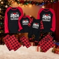 thumbnail image 4 of Rrxhxhs 2026 Merry Christmas Matching Pajamas Set Plaid Crew Neck Raglan Sleeve Sleepwear Long-Sleeve Plaid Pants Set, 4 of 7