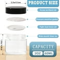 thumbnail image 2 of 2 oz Glass Jars with Lids,Lotusbtdt 46 pack Amber Small Jar with Black Lids,Empty Round Cosmetic Containers for Sample, Powder, Cream, Lotion, Spice, 2 of 7