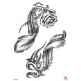 thumbnail image 1 of feather rose large 8.25" temporary arm tattoo, 1 of 4