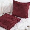 thumbnail image 3 of Home Soft Things Textured Velvet Decorative Throw Pillow Covers Soft Velvety Pillow Cases Cushion Covers, No Pillow Insert, Set of 2, - Ruby Wine - 26" x 26" EURO, 3 of 6