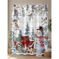 thumbnail image 4 of Red Snowman Christmas Standard Shower Curtain Set, Waterproof Shower Curtains for Bathroom, Xmas Tree Snowflake Truck Wooden Washable Fabric Cloth Bath Curtain for Bathtub with Hooks 72x72 Inches, 4 of 6