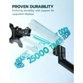 thumbnail image 5 of ARES WING Heavy Duty Single Monitor Arm - Fully Adjustable Monitor Mount for 17"-40" Ultrawide Screens up to 26.4 lbs with Clamp/Grommet Desk Mount, 75/100 Vesa Mount, Black, 5 of 8