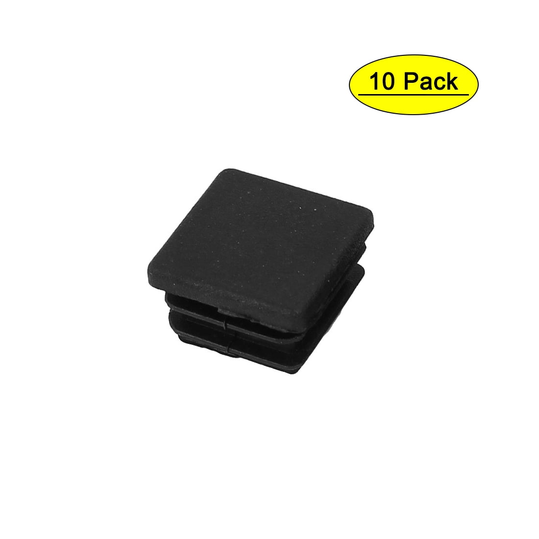 20mm x 20mm Plastic Square Shaped Blanking End Cap Tube Insert Plug Black 10pcs