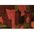 thumbnail image 1 of Ahgly Company Indoor Rectangle Oriental Orange Modern Area Rugs, 2' x 4', 1 of 4