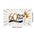 thumbnail image 2 of Golden Design Happy 60th Birthday Cheers to Years Banner Fabulous Celebration Background for Adult Party Indoor Decoration, 2 of 8