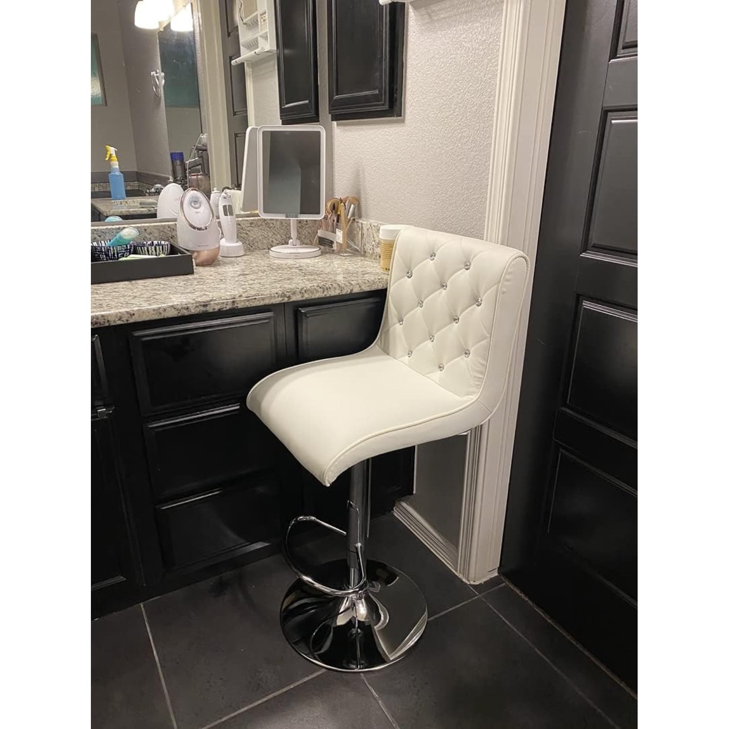 Elizabeth crystal tufted vanity stool online