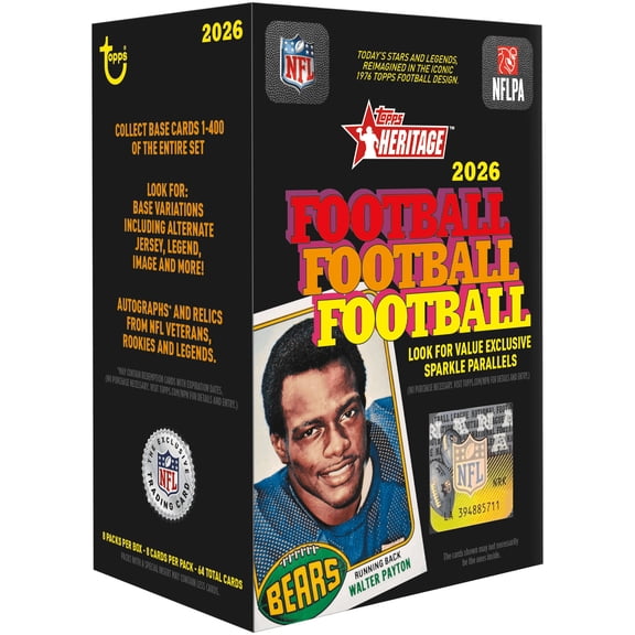 Collectible 2026 Topps Heritage Football Trading Cards Value Box