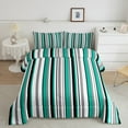 thumbnail image 1 of Erosebridal Abstract Stripe Bedding Comforter Set, Green Gray White Black Line Down Comforter, Geometry Home Decor Lightweight 2 Pieces, 1 of 8