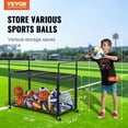 thumbnail image 4 of VEVOR Rolling Sports Ball Storage Cart, Lockable Basketball Cage with Double Lids, Sport Equipment Holder Organizer for Indoor Outdoor, Steel Storage Rack for Garages, Playgroup, Gym and Schools, 4 of 9