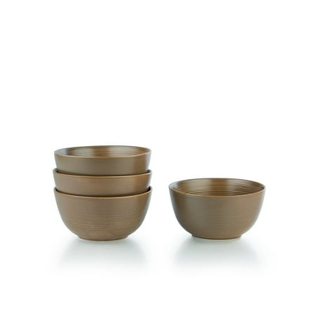 

Everything Kitchens Modern Colorful Neutrals - Rippled 6 Bowls (Set of 4) - Matte | Mocha