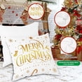 thumbnail image 2 of 20x20 Gold Christmas Pillow Covers Set of 4, Christmas Decorations Pillowcase, Winter Decorative Pillow Case, Merry Christmas Tree Cushion for Indoor Home Bedroom Sofa Xmas Couch Decor, 2 of 6
