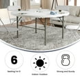 thumbnail image 5 of Flash Furniture Scarborough 5' Round Bi-Fold Plastic Event Folding Table with Handle, White, 5 of 16